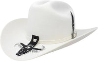 Cuernos Chuecos 6X Sinaloa Chaparral Style Fur Felt Western Cowboy Hat - White - OriginalWestern.com