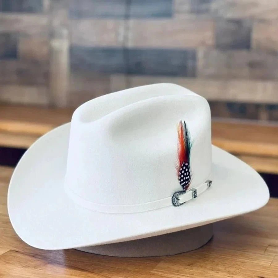 Cuernos Chuecos 6X Sinaloa Chaparral Style Fur Felt Western Cowboy Hat - White - OriginalWestern.com