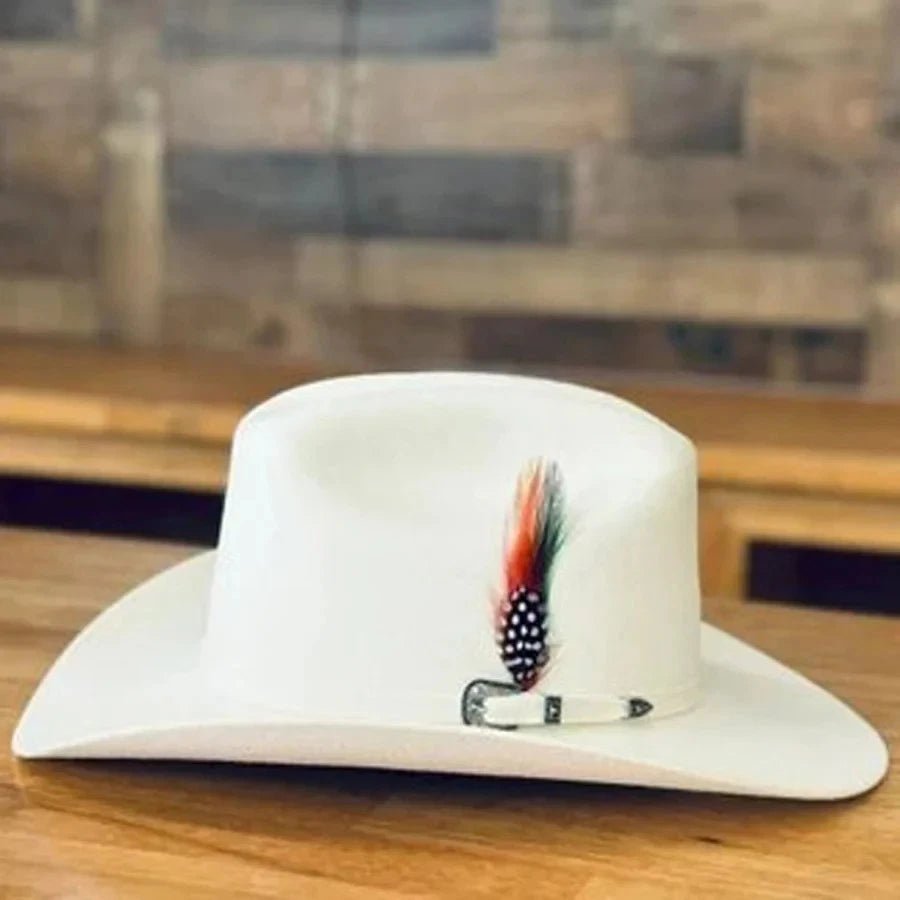 Cuernos Chuecos 6X Sinaloa Chaparral Style Fur Felt Western Cowboy Hat - White - OriginalWestern.com