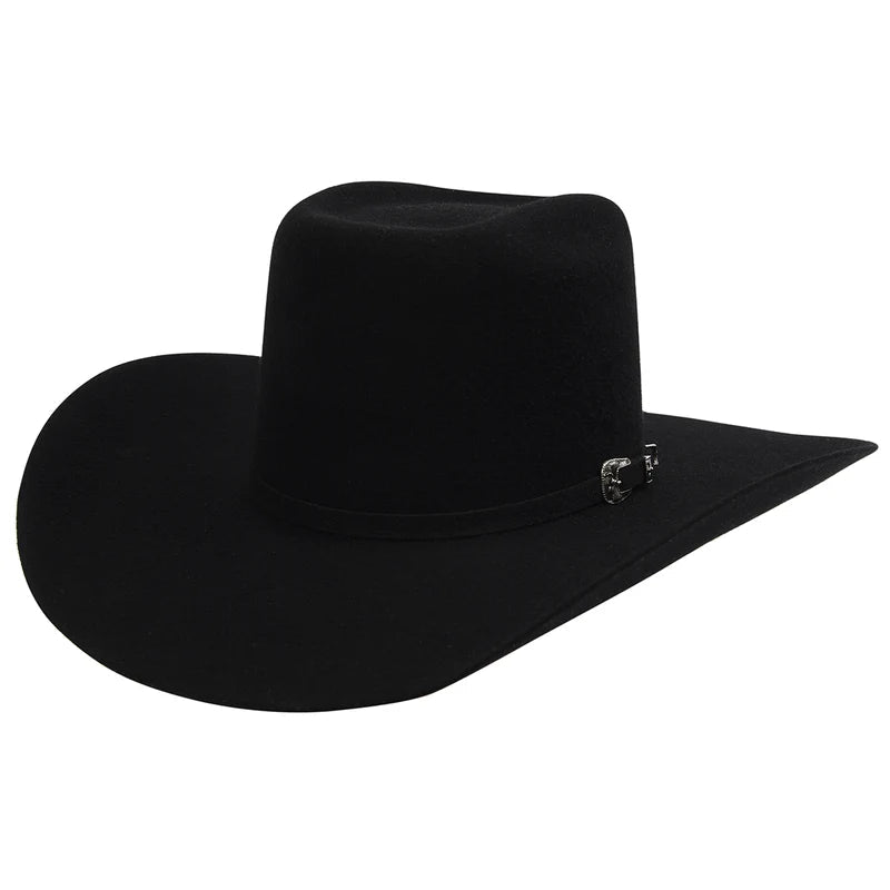 Cuernos Chuecos 6X Vakera Style Brick Crown Fur Felt Cowboy Hat - Black - OriginalWestern.com