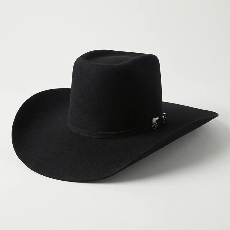 Cuernos Chuecos 6X Vakera Style Brick Crown Fur Felt Cowboy Hat - Black - OriginalWestern.com