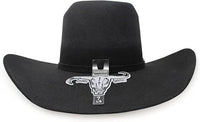 Cuernos Chuecos 6X Vakera Style Brick Crown Fur Felt Cowboy Hat - Black - OriginalWestern.com