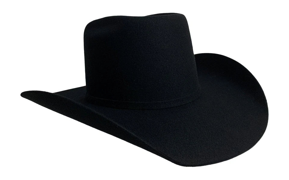 Cuernos Chuecos 6X Vakera Style Brick Crown Fur Felt Cowboy Hat - Black - OriginalWestern.com