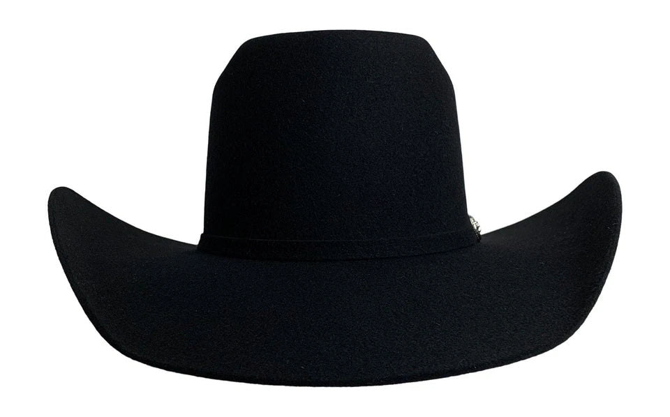 Cuernos Chuecos 6X Vakera Style Brick Crown Fur Felt Cowboy Hat - Black - OriginalWestern.com