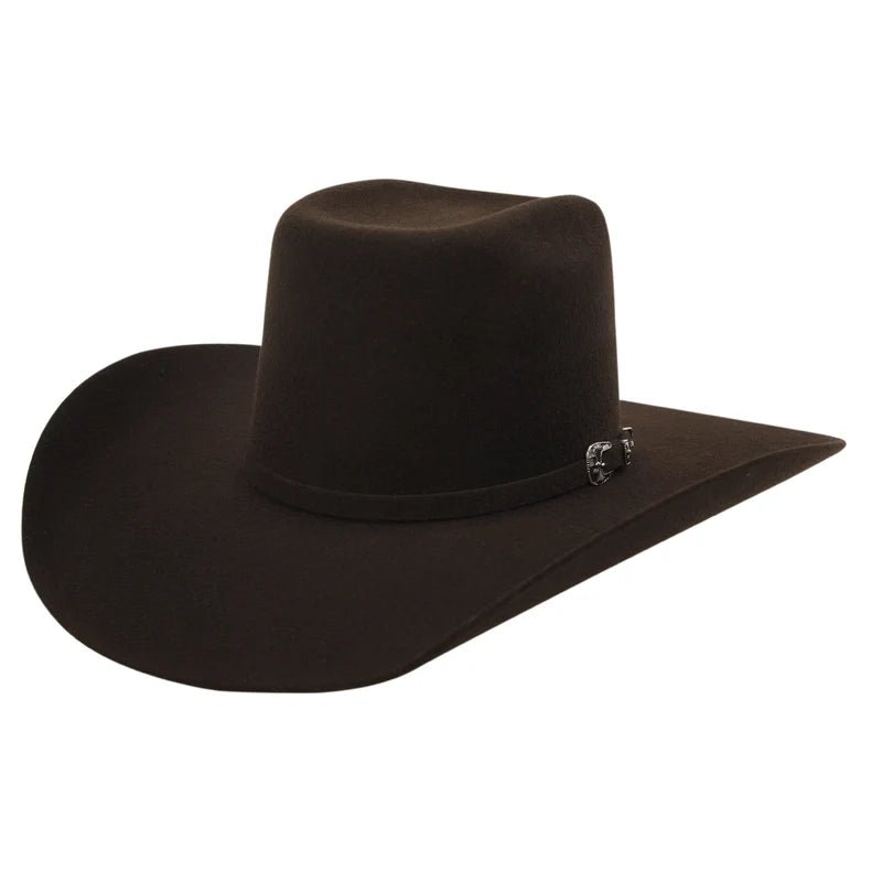 Cuernos Chuecos 6X Vakera Style Brick Crown Fur Felt Cowboy Hat - Chocolate - OriginalWestern.com