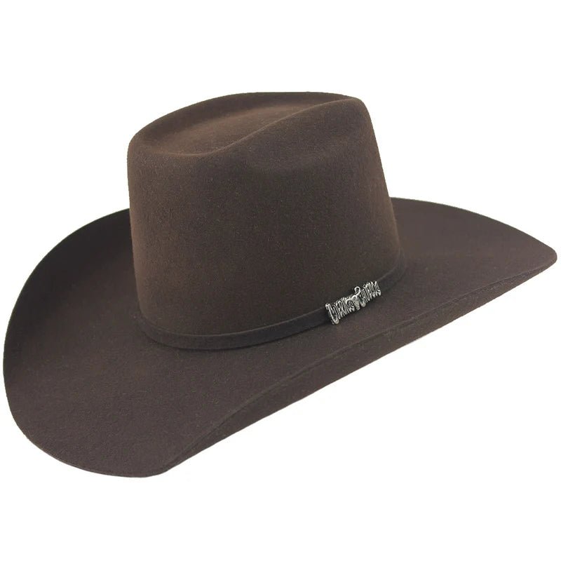 Cuernos Chuecos 6X Vakera Style Brick Crown Fur Felt Cowboy Hat - Chocolate - OriginalWestern.com