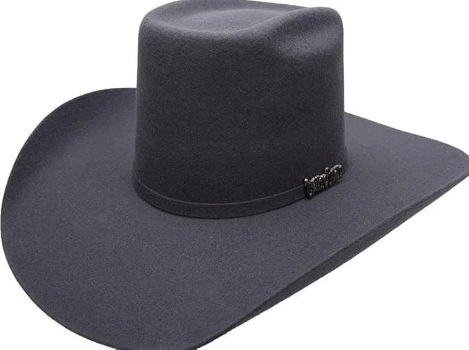 Cuernos Chuecos 6X Vakera Style Brick Crown Fur Felt Cowboy Hat - Granite - OriginalWestern.com
