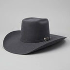 Cuernos Chuecos 6X Vakera Style Brick Crown Fur Felt Cowboy Hat - Granite - OriginalWestern.com
