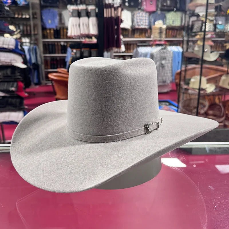 Cuernos Chuecos 6X Vakera Style Brick Crown Fur Felt Cowboy Hat - Mist Gray - OriginalWestern.com