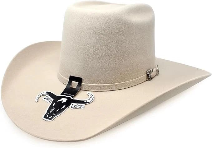 Cuernos Chuecos 6X Vakera Style Brick Crown Fur Felt Cowboy Hat - Silverbelly - OriginalWestern.com