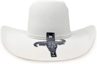 Cuernos Chuecos 6X Vakera Style Brick Crown Fur Felt Cowboy Hat - White - OriginalWestern.com