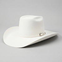 Cuernos Chuecos 6X Vakera Style Brick Crown Fur Felt Cowboy Hat - White - OriginalWestern.com