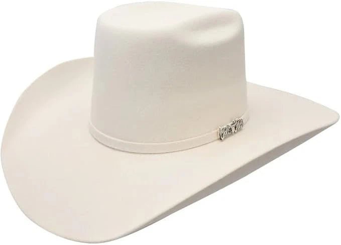 Cuernos Chuecos 6X Vakera Style Brick Crown Fur Felt Cowboy Hat - White - OriginalWestern.com