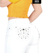 Danesi Women's Bootcut Denim Western Jeans - D828-White - OriginalWestern.com