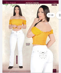 Danesi Women's Bootcut Denim Western Jeans DAN-D828 - White - OriginalWestern.com