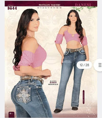 Danesi Women's Bootcut Denim Western Jeans DAN-D844 - Medium Blue - OriginalWestern.com