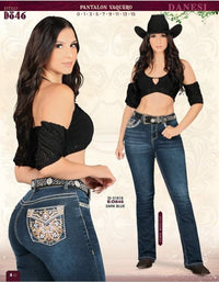 Danesi Women's Bootcut Denim Western Jeans DAN-D846 - Dark Blue - OriginalWestern.com