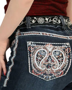 Danesi Women's Bootcut Denim Western Jeans - Dark Blue 862 - OriginalWestern.com