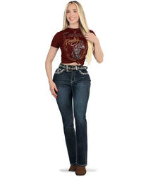 Danesi Women's Bootcut Denim Western Jeans - Dark Blue 862 - OriginalWestern.com