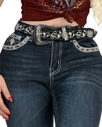 Danesi Women's Bootcut Denim Western Jeans - Dark Blue 862 - OriginalWestern.com