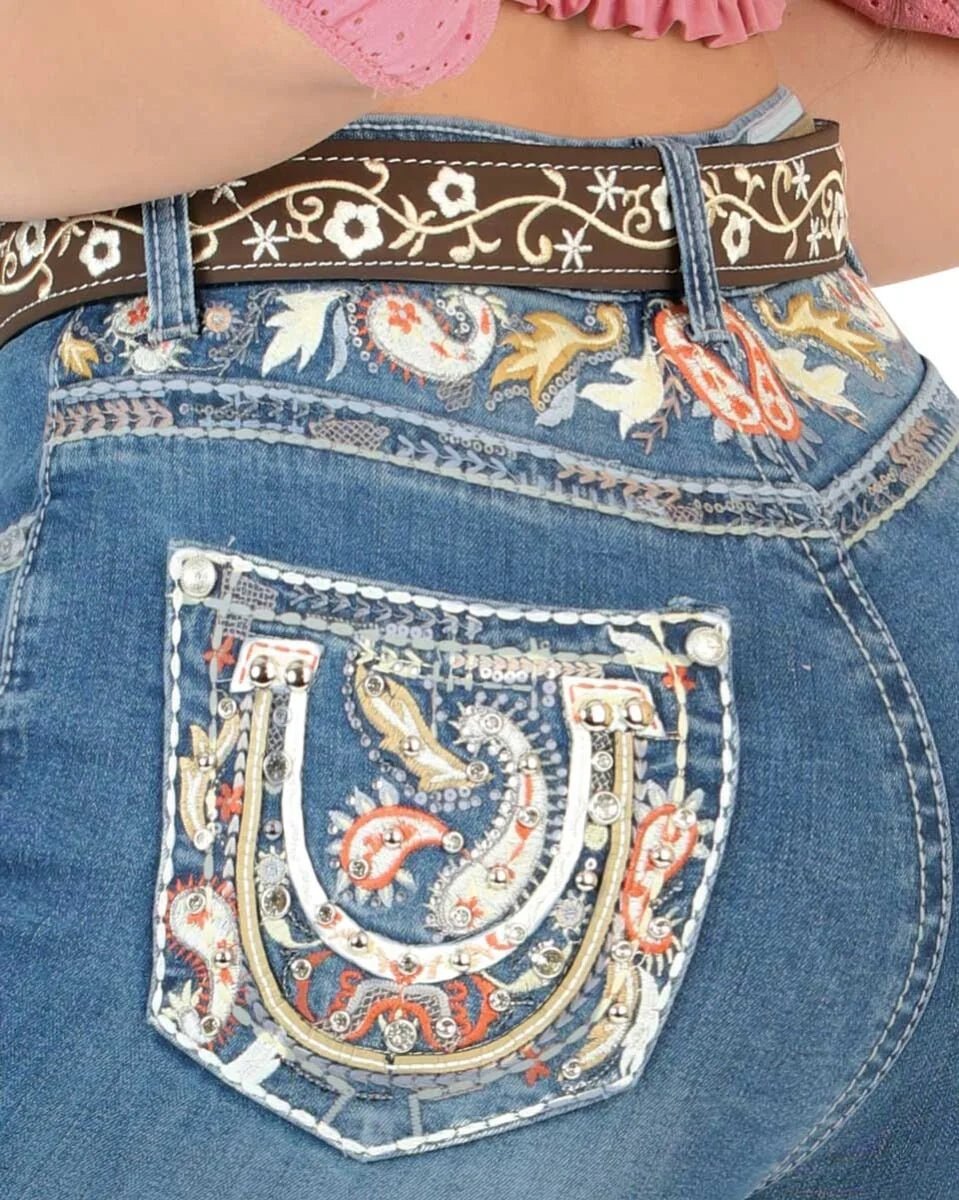 Danesi Women's Bootcut Denim Western Jeans - Light Blue 852 - OriginalWestern.com