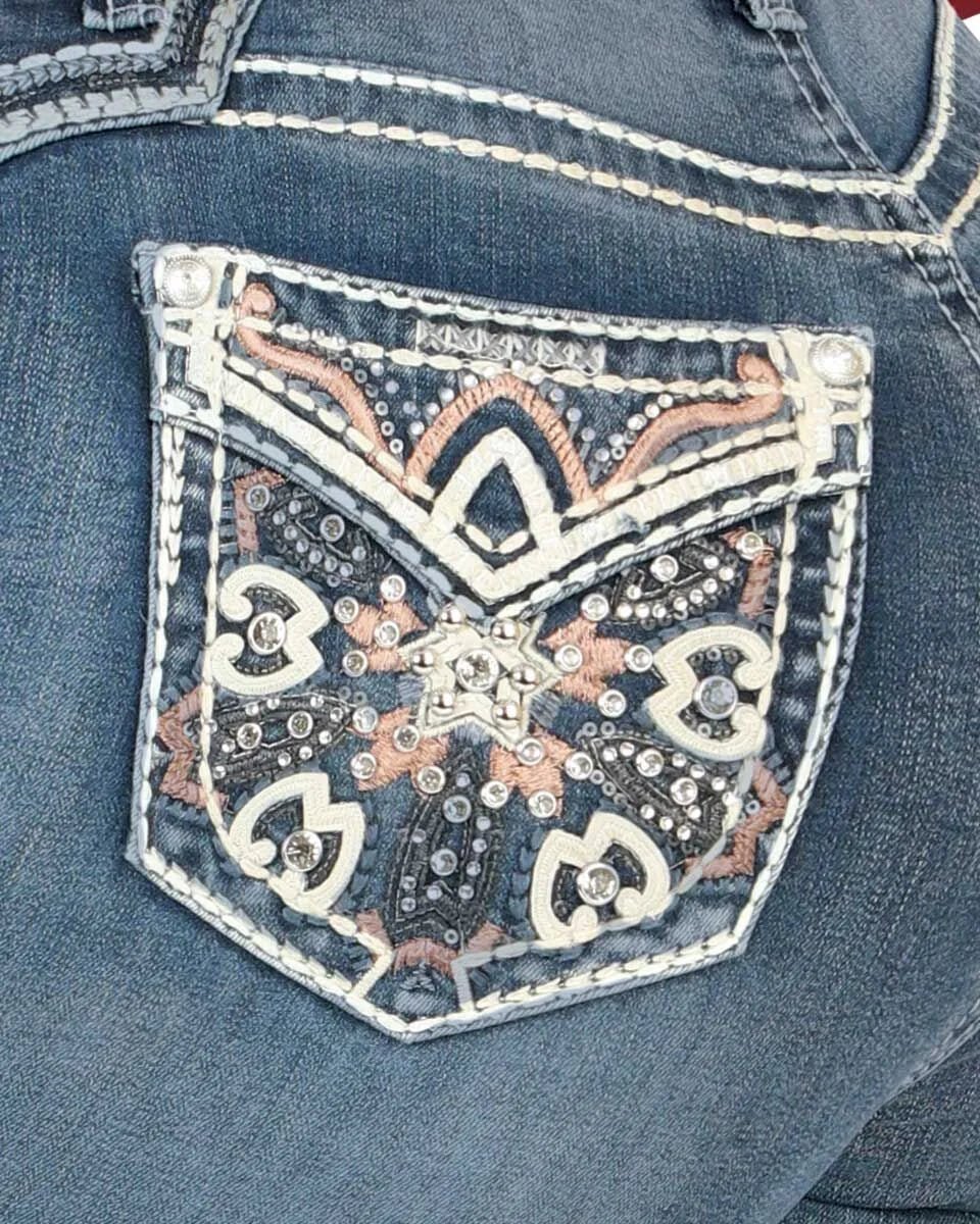Danesi Women's Bootcut Denim Western Jeans - Light Blue 853 - OriginalWestern.com