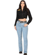 Danesi Women's Bootcut Denim Western Jeans - Light Blue 855 - OriginalWestern.com