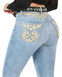 Danesi Women's Bootcut Denim Western Jeans - Light Blue 855 - OriginalWestern.com