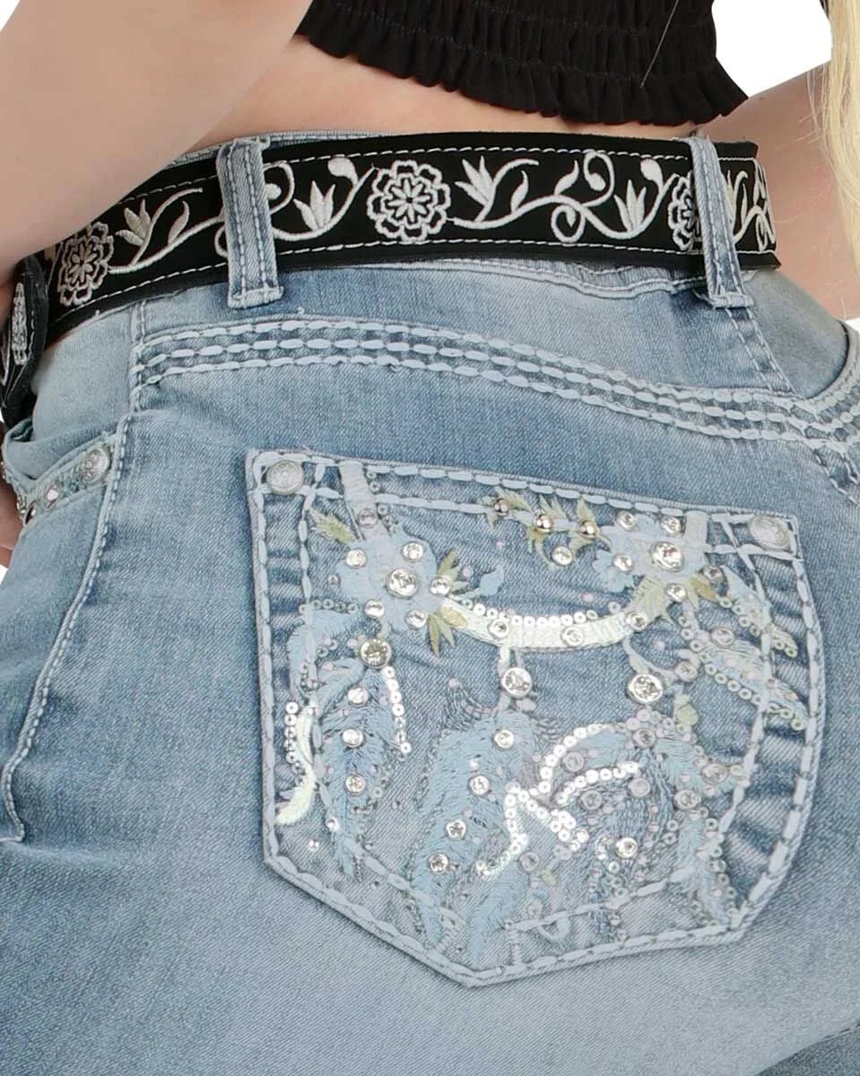 Danesi Women's Bootcut Denim Western Jeans - Light Blue 863 - OriginalWestern.com