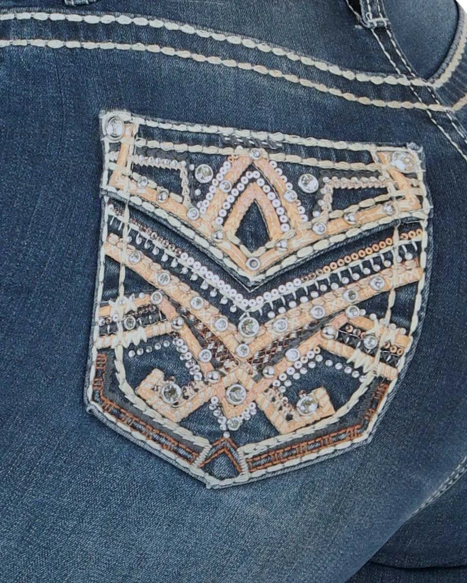 Danesi Women's Bootcut Denim Western Jeans - Medium Blue 851 - OriginalWestern.com