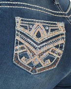 Danesi Women's Bootcut Denim Western Jeans - Medium Blue 851 - OriginalWestern.com