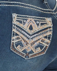 Danesi Women's Bootcut Denim Western Jeans - Medium Blue 851 - OriginalWestern.com