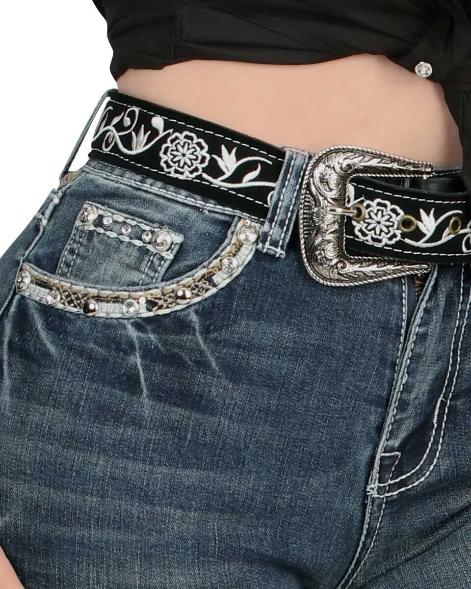 Danesi Women's Bootcut Denim Western Jeans - Medium Blue 856 - OriginalWestern.com