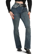 Danesi Women's Bootcut Denim Western Jeans - Medium Blue 856 - OriginalWestern.com