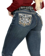 Danesi Women's Bootcut Denim Western Jeans - Medium Blue 859 - OriginalWestern.com