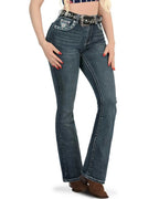 Danesi Women's Bootcut Denim Western Jeans - Medium Blue 860 - OriginalWestern.com