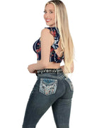 Danesi Women's Bootcut Denim Western Jeans - Medium Blue 860 - OriginalWestern.com