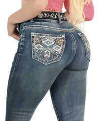 Danesi Women's Bootcut Denim Western Jeans - Medium Blue 861 - OriginalWestern.com