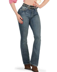 Danesi Women's Bootcut Denim Western Jeans - Medium Blue 861 - OriginalWestern.com