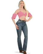 Danesi Women's Bootcut Denim Western Jeans - Medium Blue 861 - OriginalWestern.com