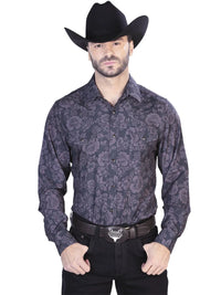 El General - Dark Gray Casual Long Sleeve Shirt 44100