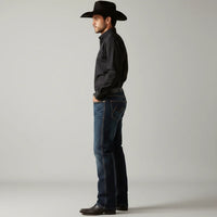 Men's Western Bootcut High Waist Stretch Premium Jeans - Dark Blue CABW #1