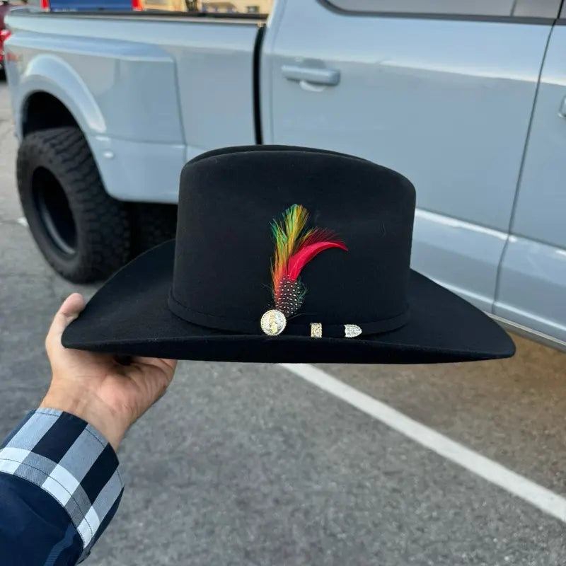 Stone 100X San Judas Sinaloa Style Western Cowboy Fur Felt Hat - Black