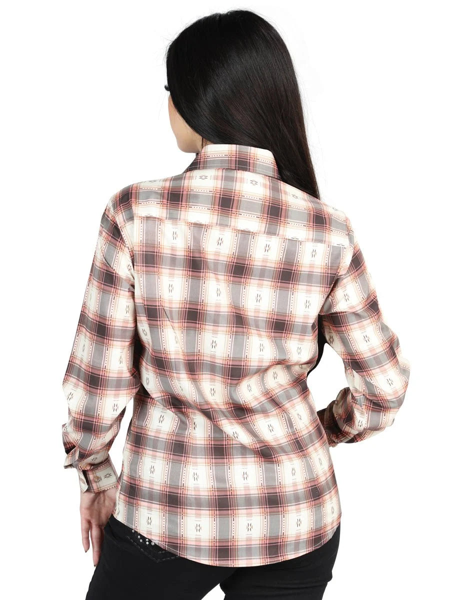 El General Womens  -   Casual Long-Sleeve Shirt - Orange Beige 44716