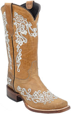 Women´s Silverton Diana All Leatner Square Toe Boots-Beige