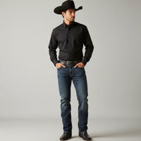 Men's Western Bootcut High Waist Stretch Premium Jeans - Dark Blue CABW #1