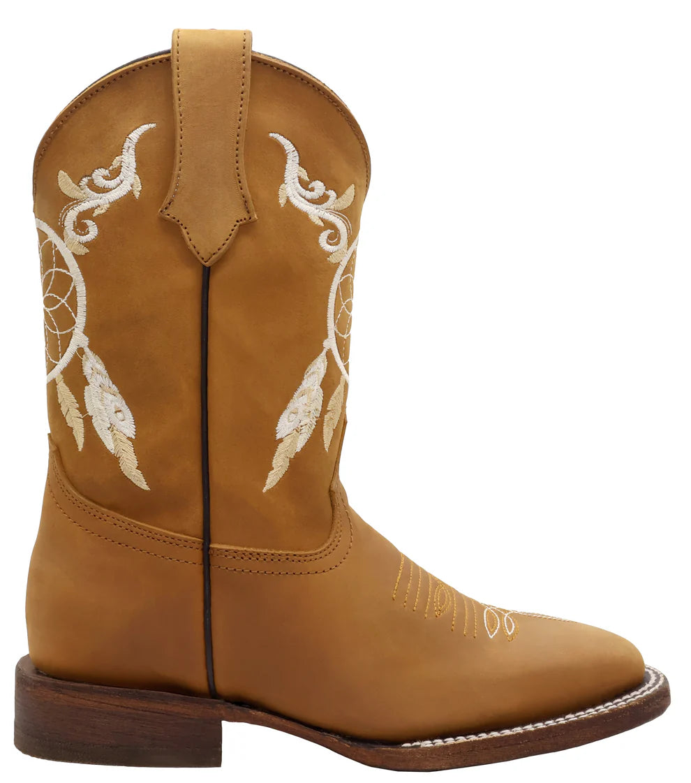 Women´s Silverton Dreamcatcher All Leather Wide Square Toe Boots-Honey