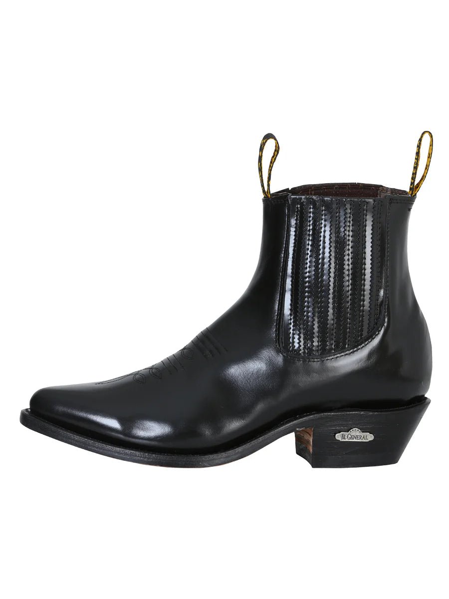 El General Ankle Cowboy Boot by El General – Black Cameleon 181 - OriginalWestern.com