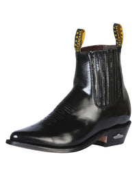 El General Ankle Cowboy Boot by El General – Black Cameleon 181 - OriginalWestern.com