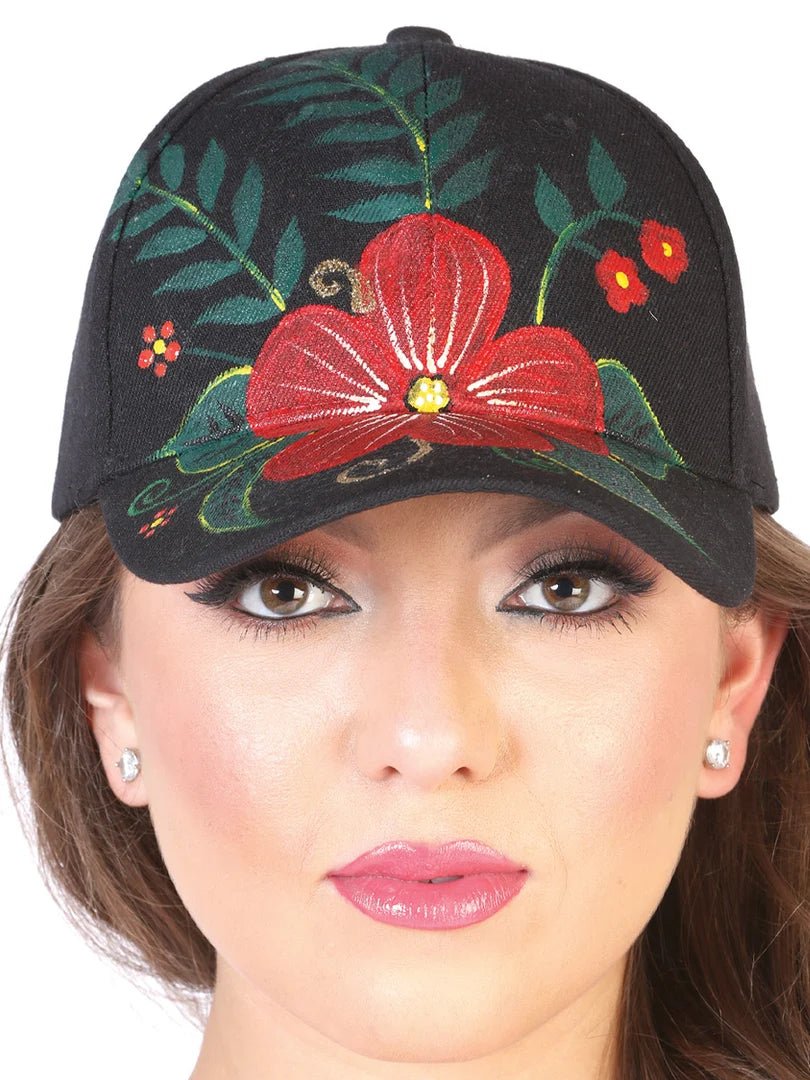 El General - Artisanal Hand Painted Cap 60% Polyester, 40% Nailon Black 602670 - OriginalWestern.com